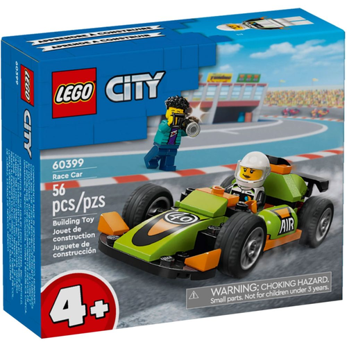 LEGO CITY 60399 Green Race Car, 56 дет. lego city 4 автомобиль для дорожных работ