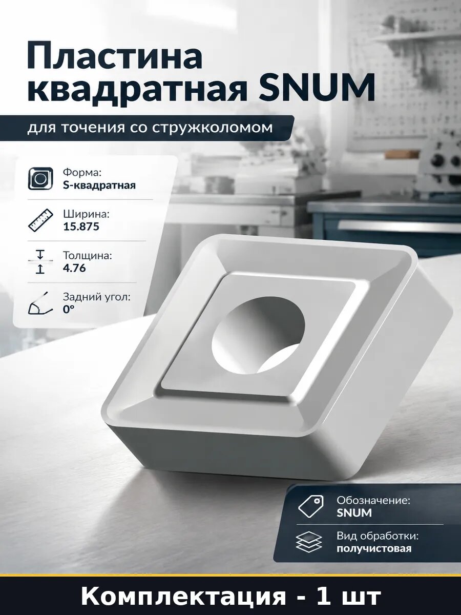 Пластина квадратная SNUM для точения со стружколомом