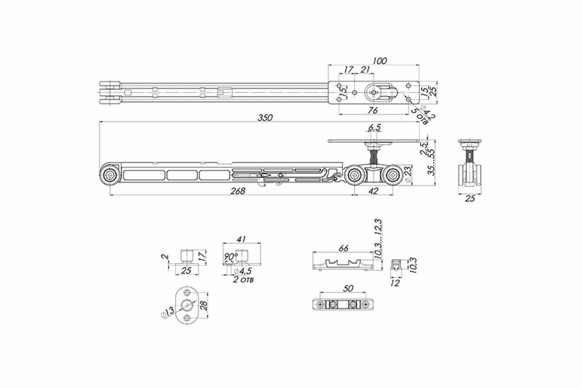Ручка поворотная ЦАМ LM/A BK6.R.TLK52 BL-24 53.5 мм цвет черный Punto - фото №7