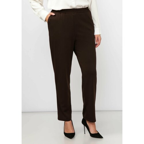 фото Бриджи bianka modeno демисезонные, прямой силуэт, повседневный стиль, карманы, размер 54, коричневый