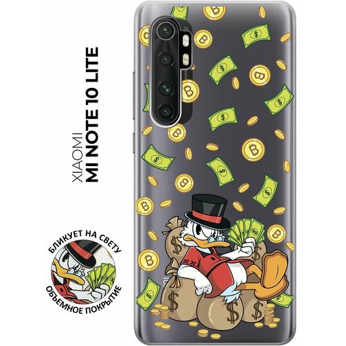 Силиконовый чехол с принтом Rich Scrooge для Xiaomi Mi Note 10 Lite / Сяоми Ми Ноут 10 Лайт силиконовый чехол на xiaomi mi note 10 lite сяоми ми ноут 10 лайт с принтом иней на листочках