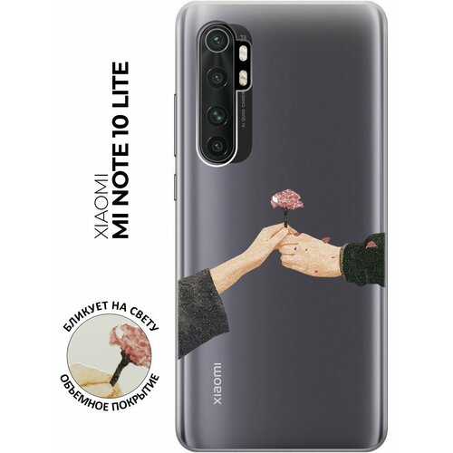 Силиконовый чехол с принтом Hands для Xiaomi Mi Note 10 Lite / Сяоми Ми Ноут 10 Лайт матовый soft touch силиконовый чехол на xiaomi mi note 10 lite сяоми ми ноут 10 лайт с 3d принтом fall in love черный