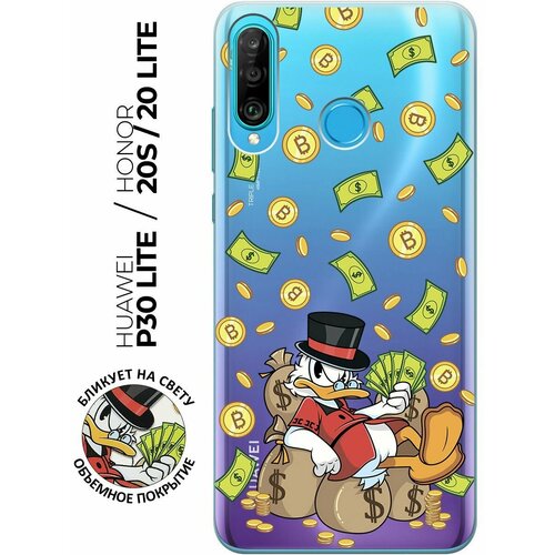 Силиконовый чехол с принтом Rich Scrooge для Honor 20 Lite / 20s / Huawei P30 Lite / Хуавей П30 Лайт / Хонор 20 Лайт / 20s силиконовый чехол на honor 20 lite 20s huawei p30 lite хуавей хонор 20 лайт silky touch premium с принтом couple lines w темно зеленый