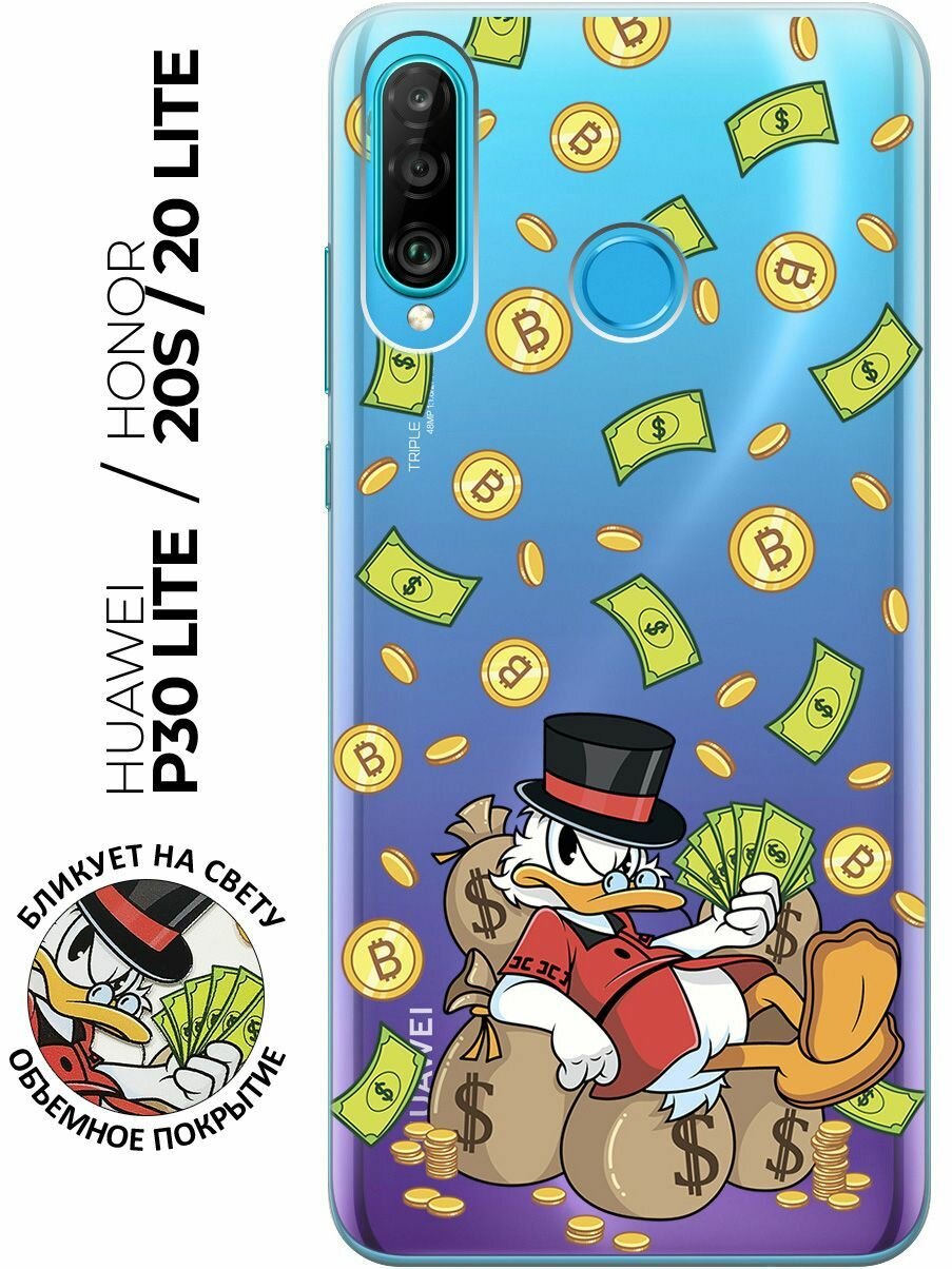 Силиконовый чехол с принтом Rich Scrooge для Honor 20 Lite / 20s / Huawei P30 Lite / Хуавей П30 Лайт / Хонор 20 Лайт / 20s