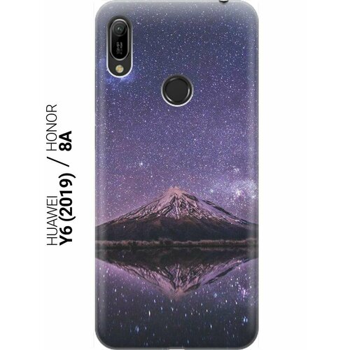 Ультратонкий силиконовый чехол-накладка для Huawei Y6 (2019), Honor 8A с принтом Гора и звездное небо