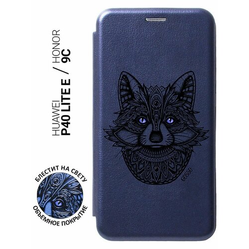 Чехол-книжка Book Art Jack для Huawei P40 Lite E, Honor 9C с принтом Grand Raccoon синий чехол книжка book art jack для huawei p40 lite e honor 9c с принтом grand rabbit золотой