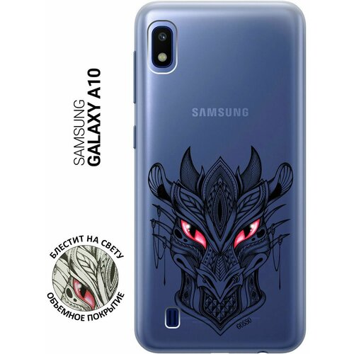 Ультратонкий силиконовый чехол-накладка для Samsung Galaxy A10 с 3D принтом Dragon ультратонкий силиконовый чехол накладка transparent для samsung galaxy a32 с 3d принтом dragon