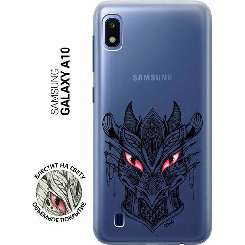 Ультратонкий силиконовый чехол-накладка для Samsung Galaxy A10 с 3D принтом Dragon ультратонкий силиконовый чехол накладка для samsung galaxy a10 с 3d принтом space