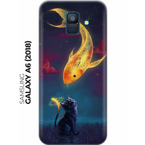 RE: PA Накладка Transparent для Samsung Galaxy A6 (2018) с принтом Кот и рыбка re pa накладка transparent для samsung galaxy note 10 с принтом кот и рыбка