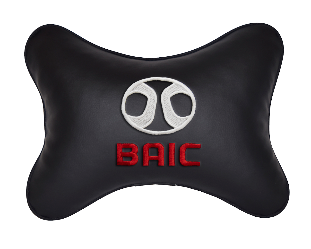 фото Автомобильная подушка на подголовник экокожа Black с логотипом автомобиля BAIC