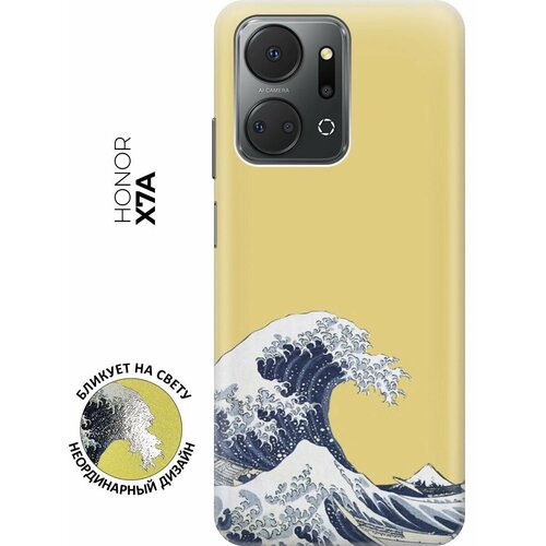 Силиконовый чехол Бушующее море на Honor X7a / Хонор Х7а с эффектом блика силиконовый чехол бушующее море на honor 80 pro хонор 80 про с эффектом блика