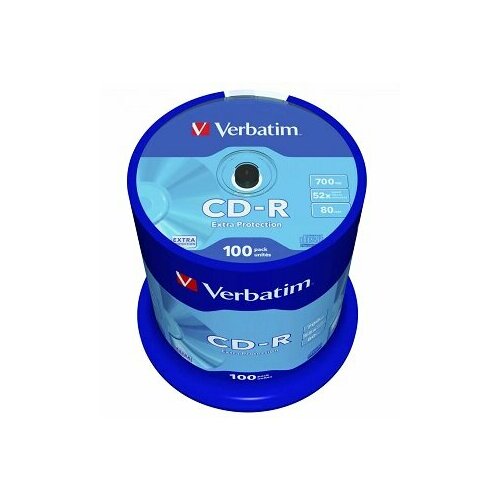  CD-R Verbatim 700 Mb, 52x, Cake Box (100), DL (100/400)