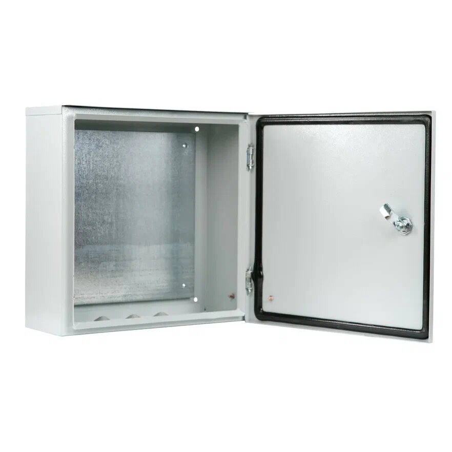Щит с оцинкованной монтажный панелью RUCELF ЩМП 05-2, IP54, навесной, с замком, серебристый