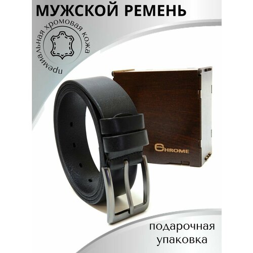 фото Ремень , размер 110, черный chrome