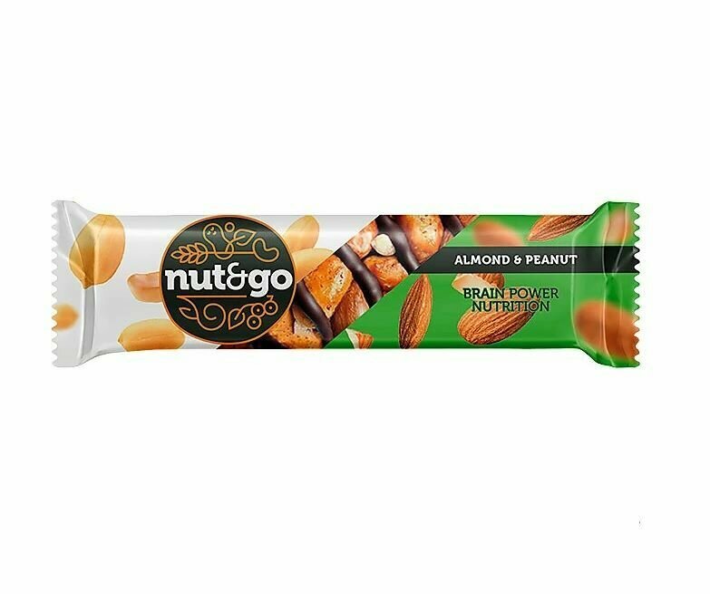 Батончик Nut N Go батончик Almond & peanut, 36 г (упаковка 18 шт.) - фотография № 2