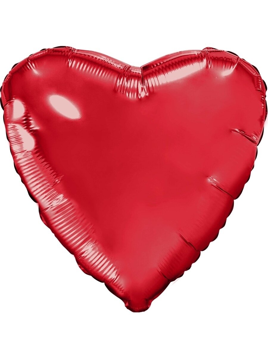 Мосшар Воздушный шар фольгированный сердце для праздника 45 см, красный