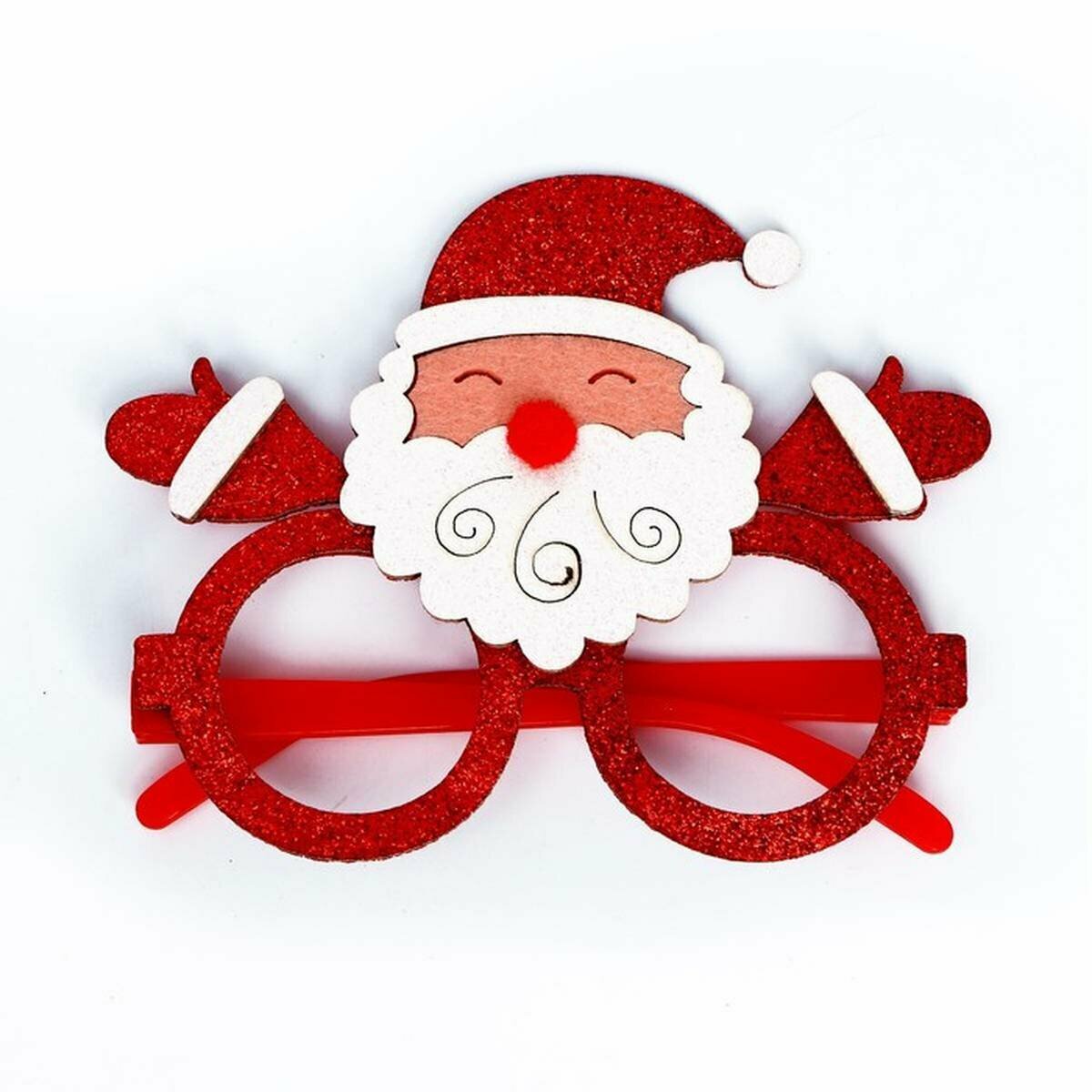 Очки карнавальные - Дед Мороз, пластиковые, цвет красно-белый, 1 шт.