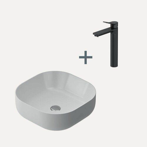 Изображение товара Раковина для ванной AM.PM, накладная, со смесителем, белый глянец