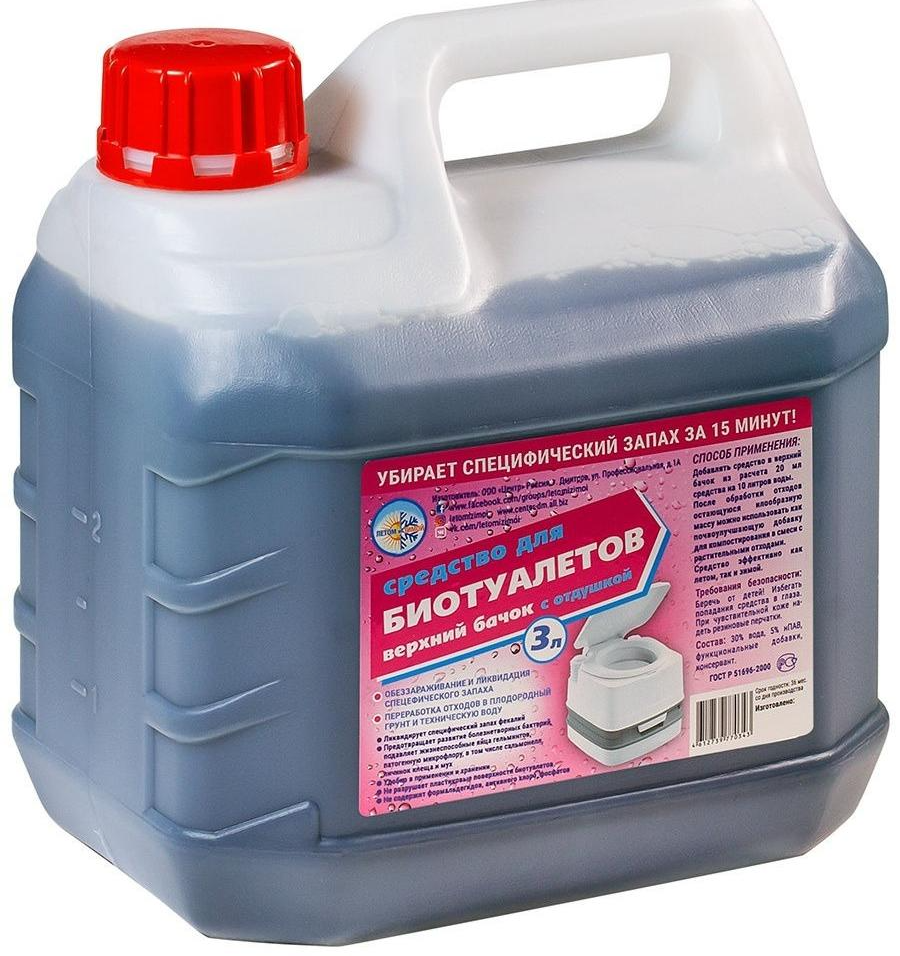 Летом и Зимой Средство для биотуалетов верний бачок с отдушкой 3 л