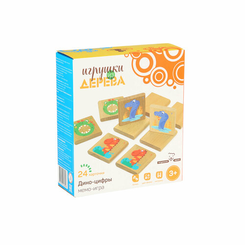 МДИ. Деревянная игрушка Мемо-игра Дино-цифры мди деревянная игрушка набор для приготовления завтрака