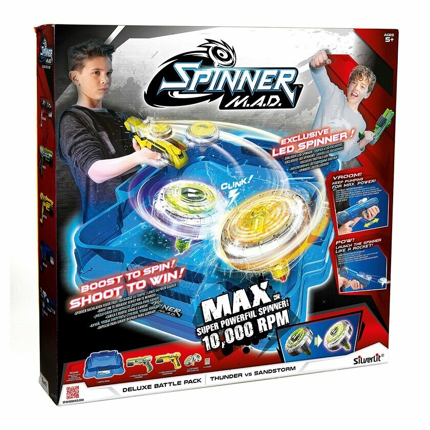 Набор для волчков Spinner M. A. D. Мега, 2 Бластера (желтый и зеленый) с Боевой Ареной. 86331S Silverlit PG-86331-IN-00