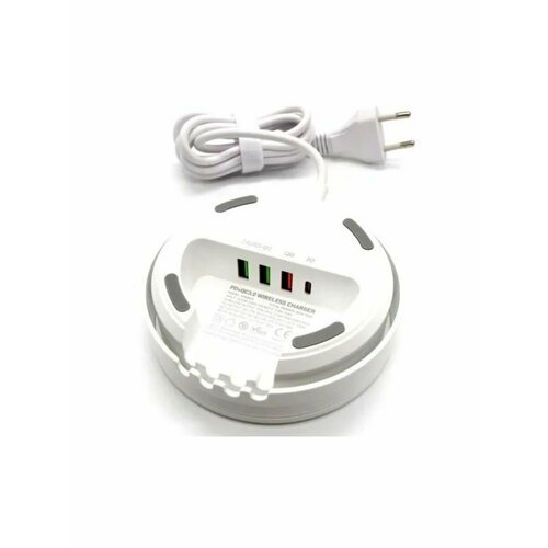 Беспроводное зарядное устройство + 3 USB + Type-C 32W