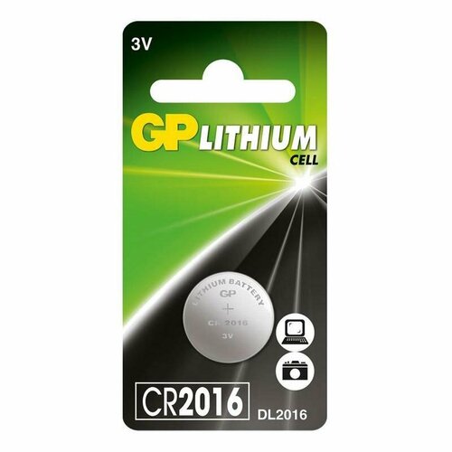Батарейка GP Lithium CR2016 (3 В) литиевая (блистер, 1шт.) (CR2016-7BC1) батарейка gp lithium 1шт cr2016 блистер