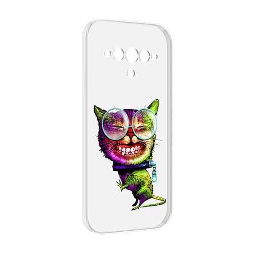 Чехол MyPads Веселый кот для Doogee V30 задняя-панель-накладка-бампер