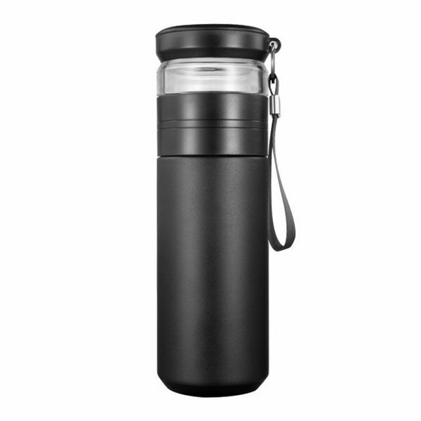 фото Термос, 500 мл, с колбой для заваривания чая, сохраняет тепло до 8 ч, черный