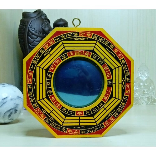 фото Компас багуа отражатель и-цзин деревянный выпуклый 105*115мм китай