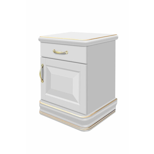 Тумба Грация из сосны, ВхШхГ(мм): 520*430*350, цвет: белая эмаль