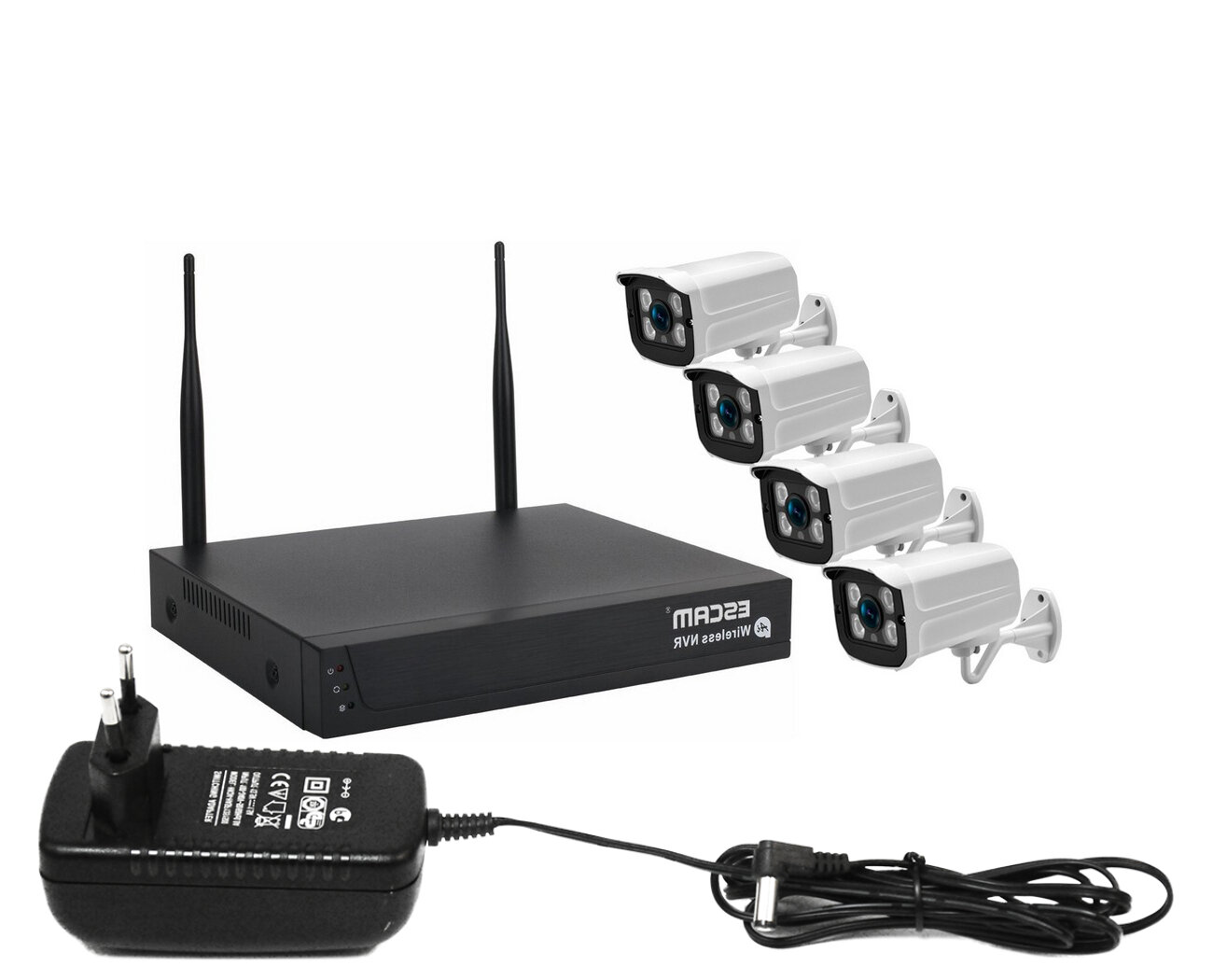 Радиоканальный набор видеонаблюдения КвадроВижион - 5.0 (Клоуд-Стрит) 4MP (O49161EB) с облачным хранилищем на 4 уличные камеры 4MP