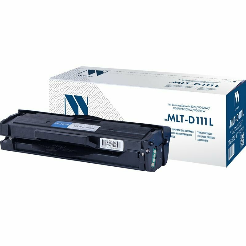 Картридж NV Print MLT-D111L для лазерного принтера Samsung Xpress M2020 / M2020W / M2021 / M2021W / M2022 / M2022W / M2070 / M2070F / M2070FW / M2070W / M2071 / M2071 / M2071FH / M2071FW, совместимый, черный