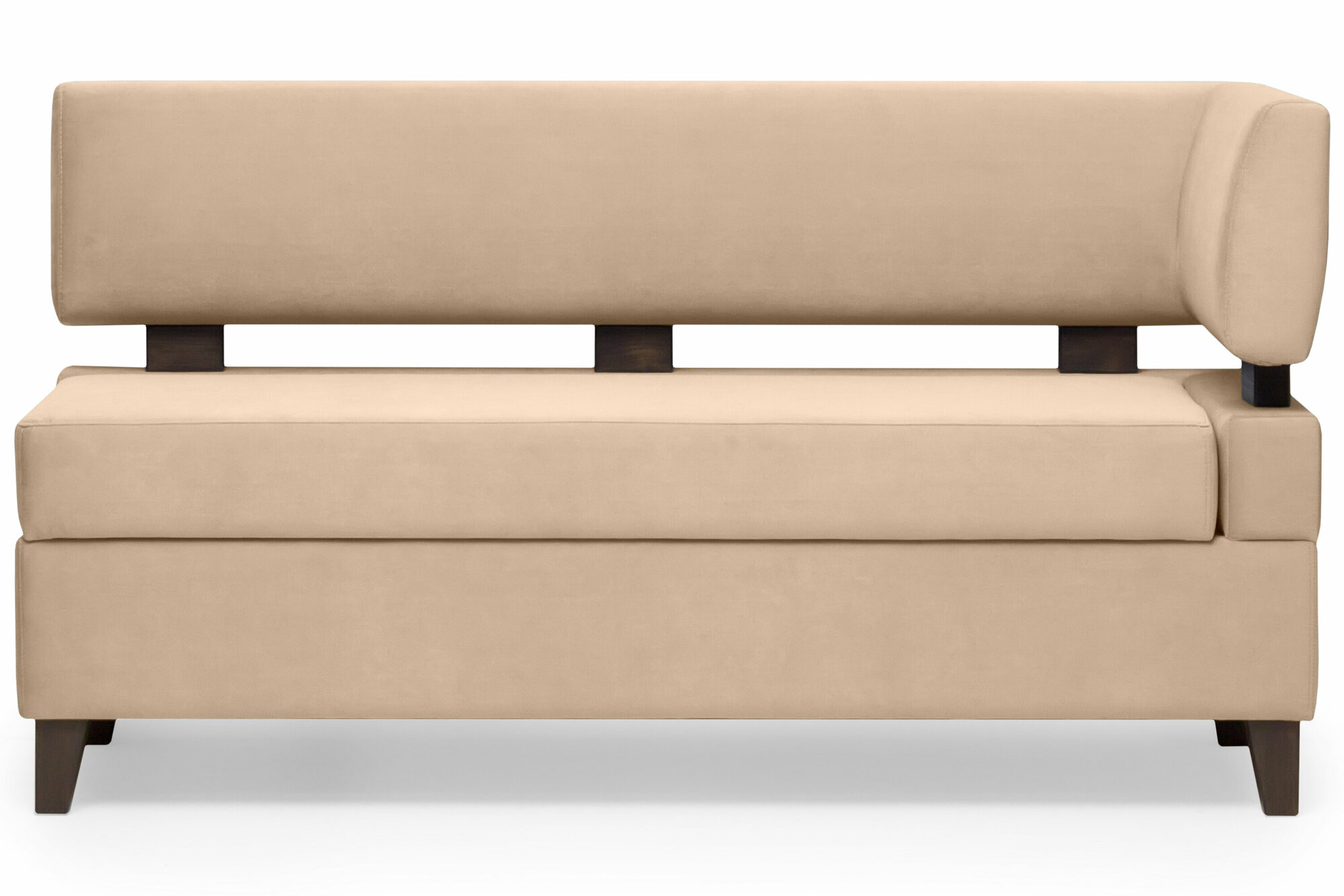Прямой диван для кухни Свен 145 см с боковой спинкой и ящиком - бежевый, правый