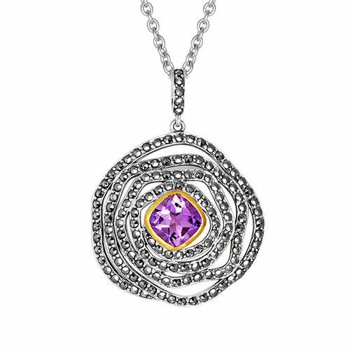 Подвеска ALEXANDRE VASSILIEV, серебро, 925 проба, аметист, размер 4 см.