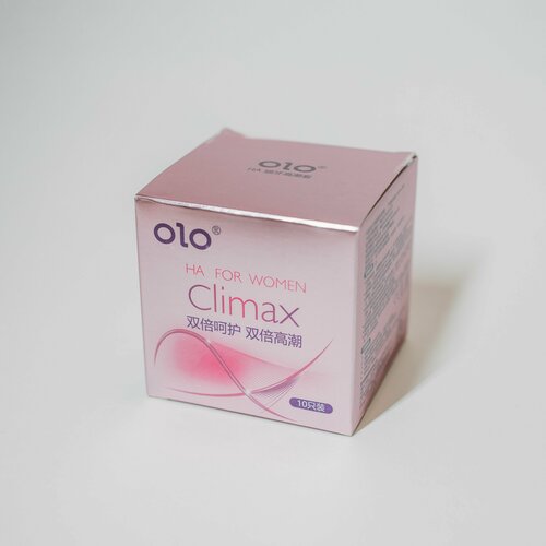 Презервативы латексные ультратонкие OLO Climax, для женщин, 0,01мм, точечные, 10шт.
