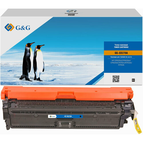 G&G Картридж лазерный G&G GG-CE270A черный (13000стр.) для HP LJ Ent CP5525 cartridge toner cactus cs ce273av magenta 15000p for hp lj ent cp5525