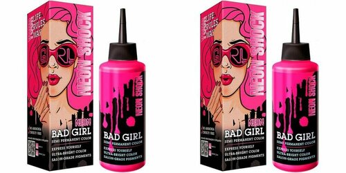 Bad Girl Краситель прямого действия Neon Shock неоновый розовый, 150 мл, 2 уп