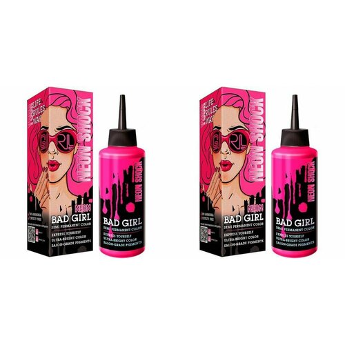 Bad Girl Краситель прямого действия Neon Shock неоновый розовый, 150 мл, 2 уп bad girl пигмент прямого действия neon shock оранжевый 150мл уценка