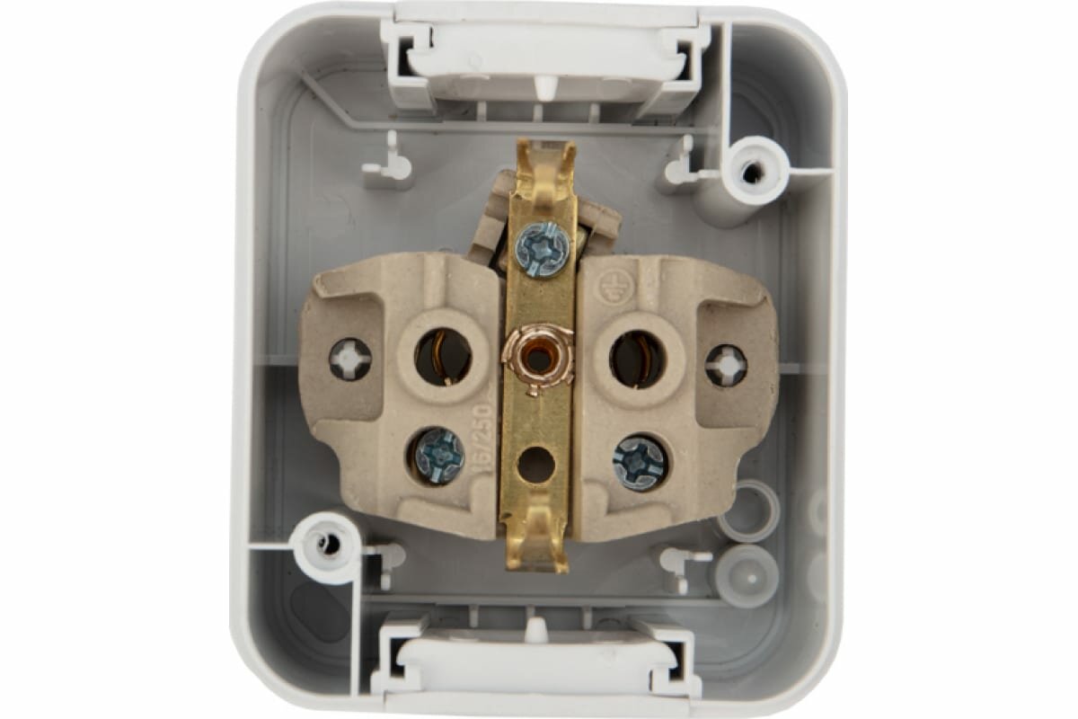 розетка 1-ая kranz mini наружная серия, ip54, с заземлением, керам.осн., белая, kr-78-0605 - фото №11