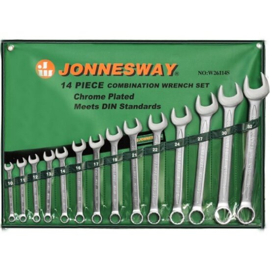Набор ключей гаечных комбинированных Jonnesway W26114S 10-32мм, 14 предметов