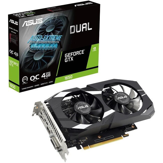 Видеокарта ASUS GeForce GTX 1650 DUAL OC 4GB (DUAL-GTX1650-O4GD6-P-V2) (90YV0GX8-M0NA00)