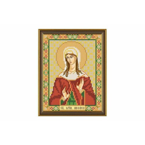 Канва с рисунком для вышивки бисером нова слобода(Nova Sloboda) Св. Анфиса, 13*17см, 1шт