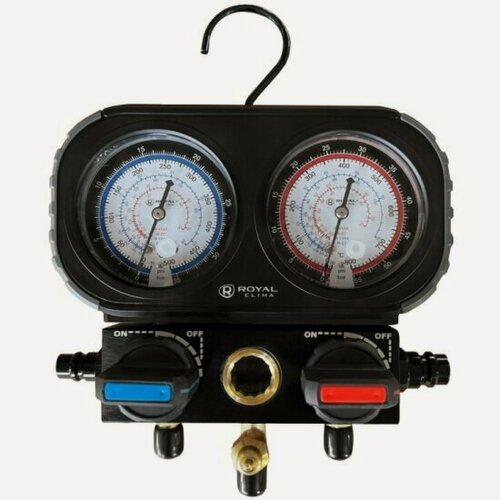 Изображение товара Коллектор манометрический Royal Clima RT-MG20BL-R410 (2-вент, 3 штуц, R22/R32/R134/R410, М1/4", без шлангов)