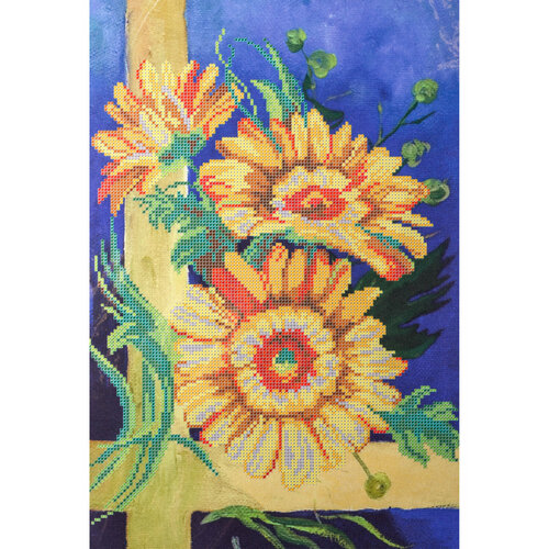 Канва с рисунком для вышивки бисером нова слобода(Nova Sloboda) Фантазия Гербера, 40*26см, 1шт