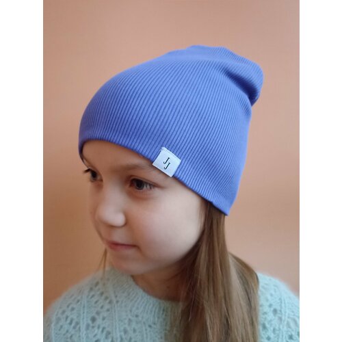 фото Шапка бини , размер 48-52, фиолетовый just joy kids