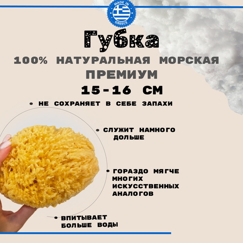 Губка Milos Honeycomb для детей, натуральная морская губка для душа