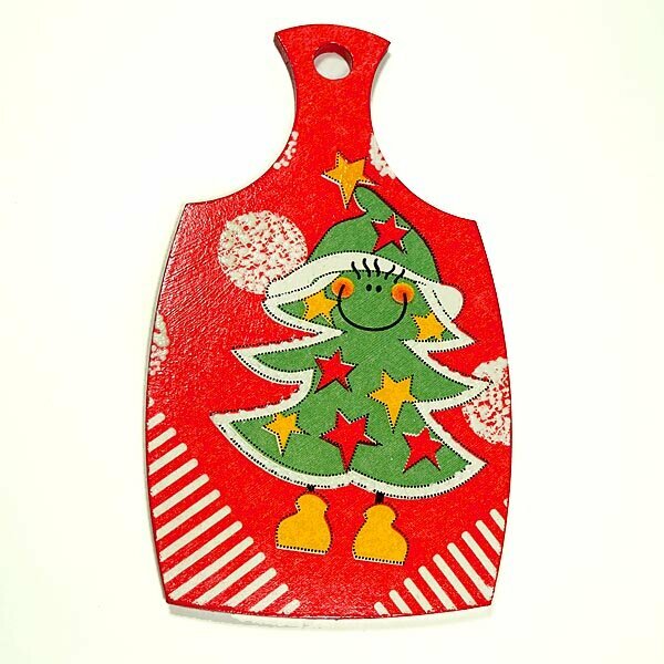 Досочка декоративная с Елочкой TOV-0098 ручная работа 19х11 см цена за 1 шт.