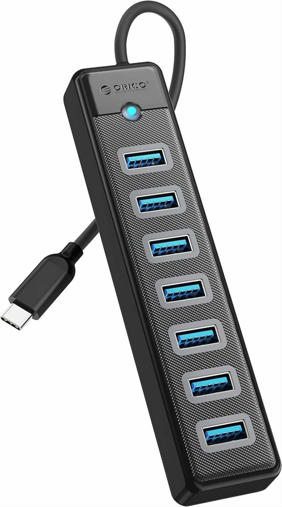 Концентратор ORICO USB-C с 7x USB-A черный (ORICO-PW7U-C3-015-BK-EP)