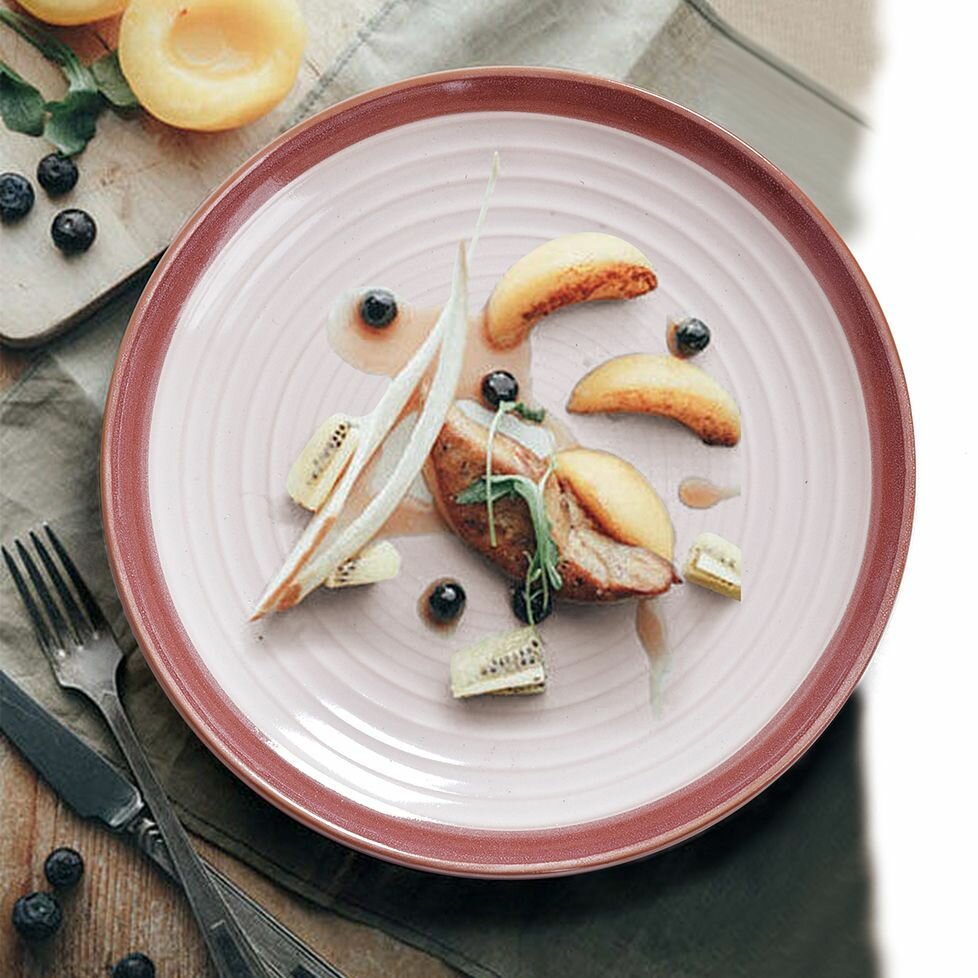 фото Набор посуды White Stoneware тарелки обеденные 21 см 4 шт, зеленый